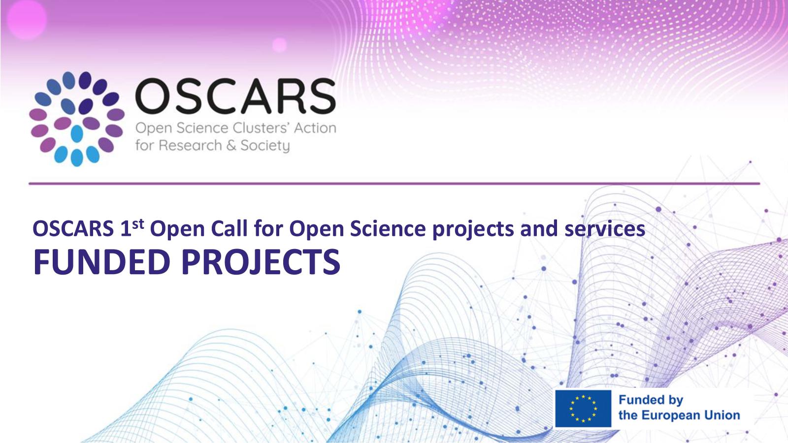 1st OSCARS Open Call - funded projects - banner