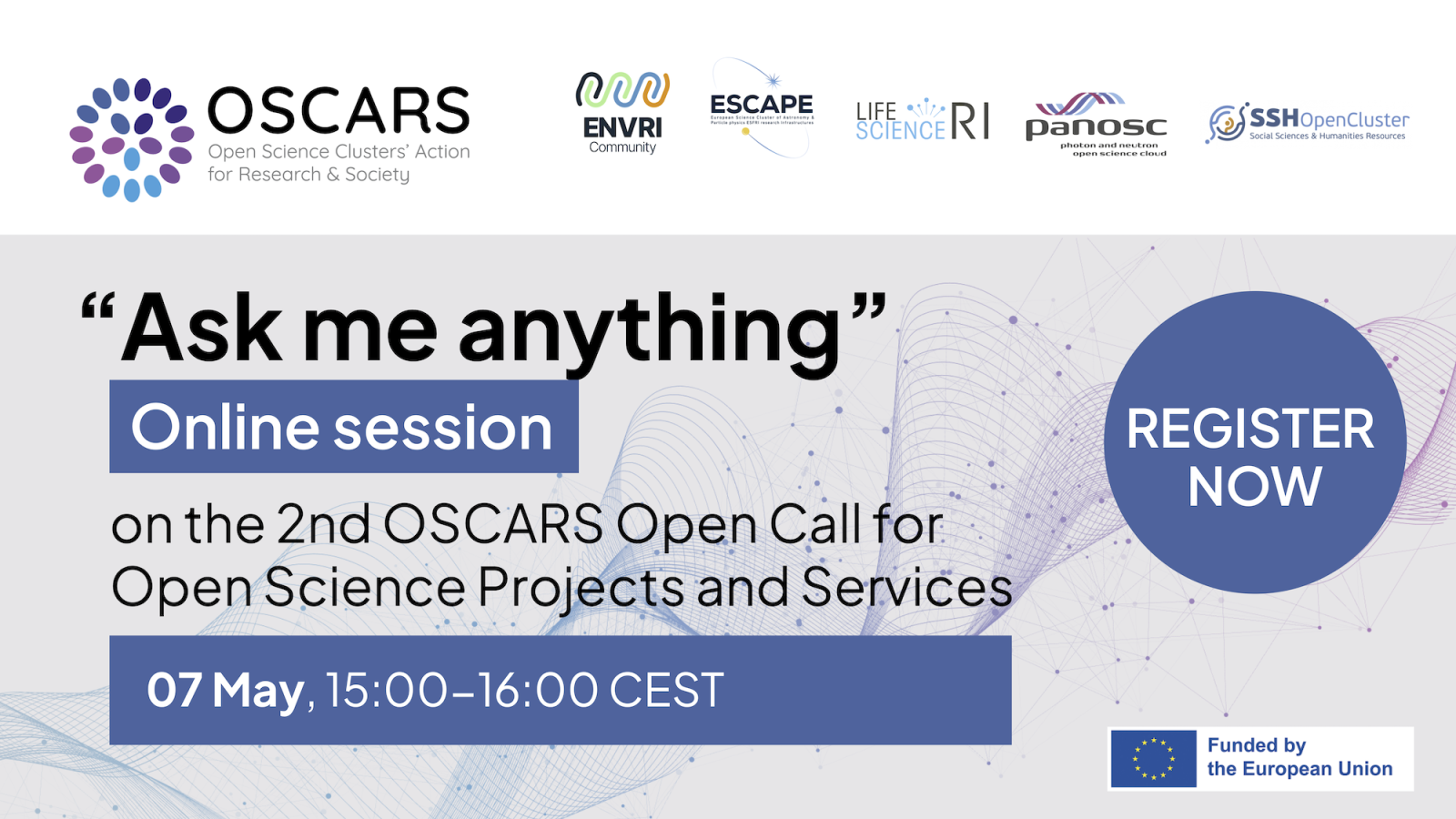 Ask me anything online session on 2nd OSCARS Open Call - 7 May 2025 - banner