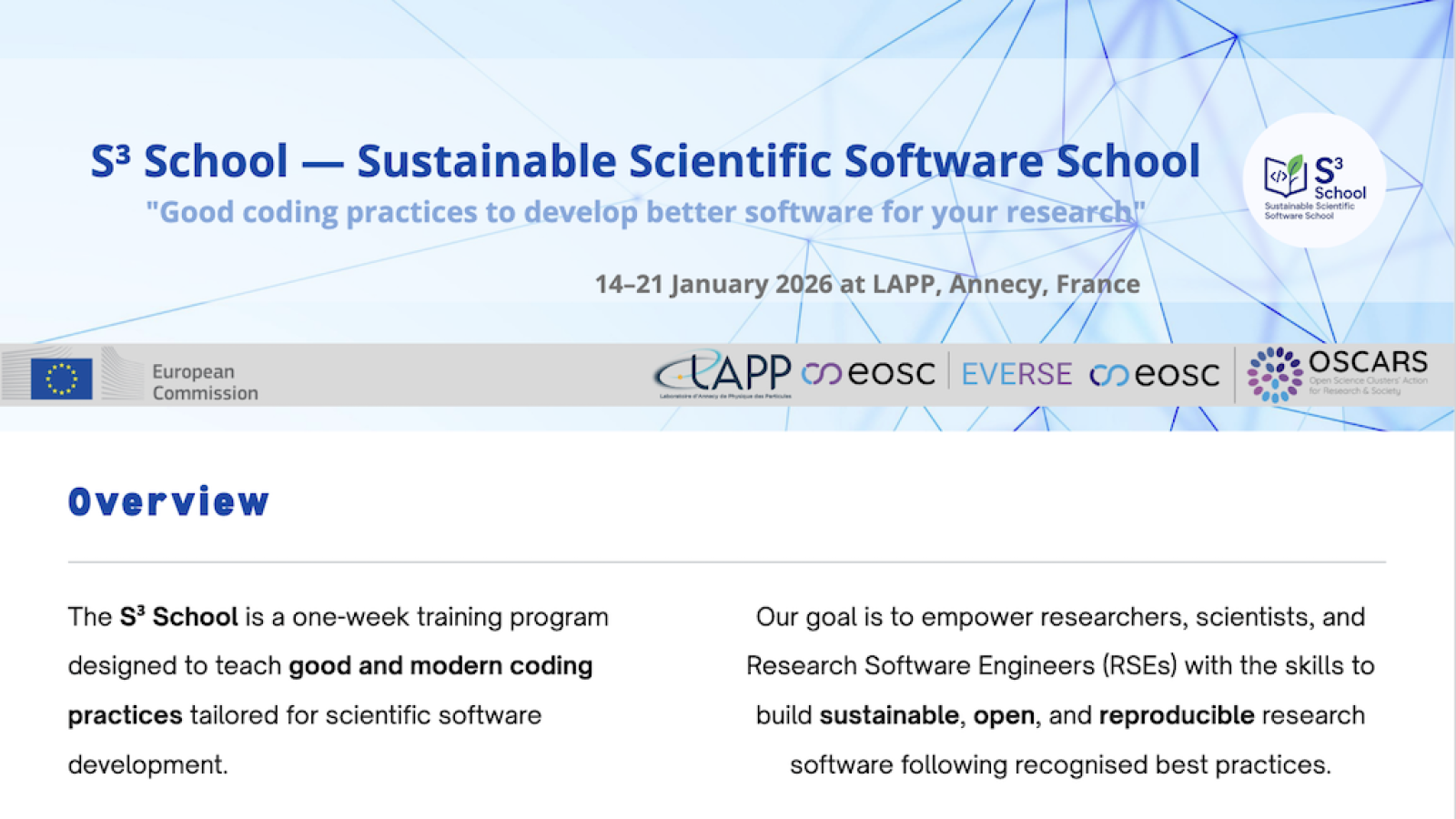 S3School 2026 banner