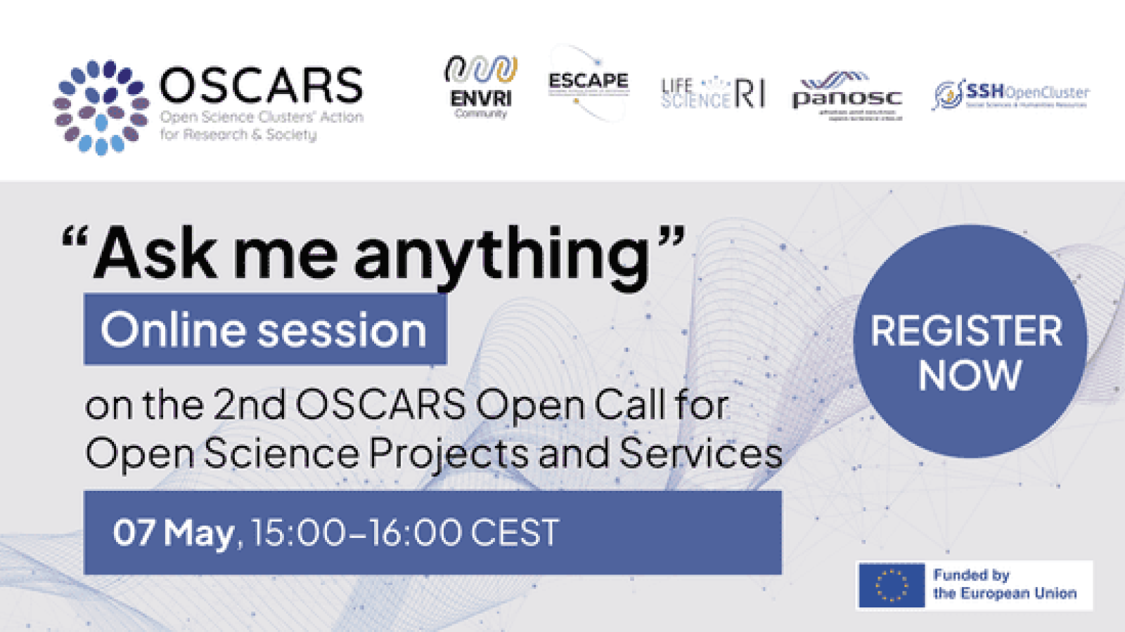 Ask me anything online session on 2nd OSCARS Open Call - 7 May 2025 - banner
