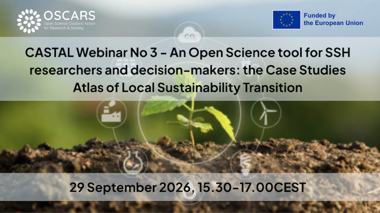 banner - CASTAL Webinar No 3 - An Open Science tool for SSH researchers and decision-makers: the Case Studies Atlas of Local Sustainability Transition
